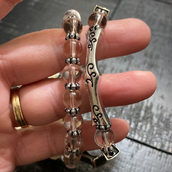 NWT Set Of 2 Pink & Silver Tone Bracelets! - Picture 3 of 4